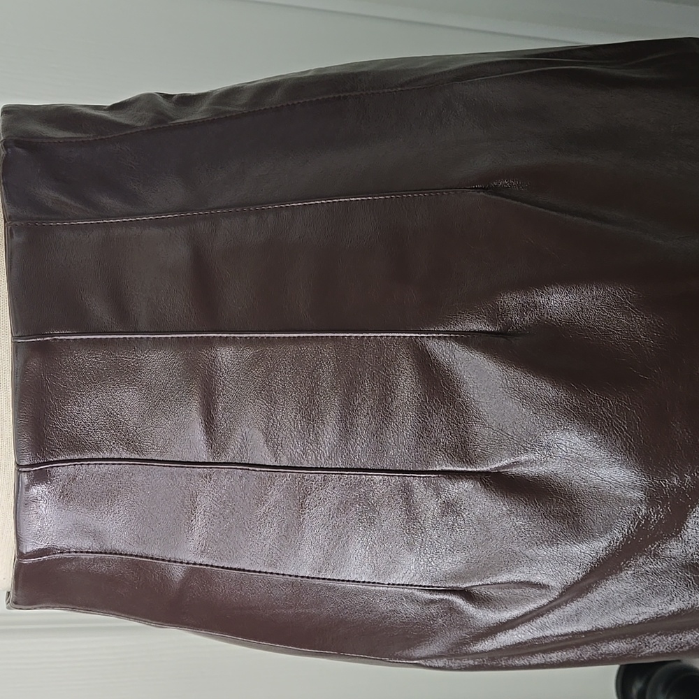 Worthington x JCPenney Maxi Vegan Leather Skirt In Chocolate Plum, 4, NWT - Picture 5 of 14